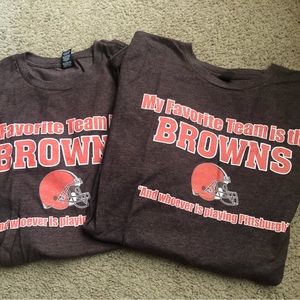 Two Cleveland Browns rivalry T-shirts